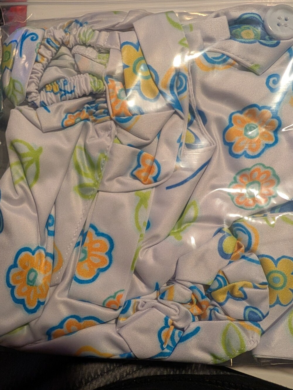 Womens Elastic Back Scrub Cap Set Light Blue Floral Medical Nurse Work Hat New